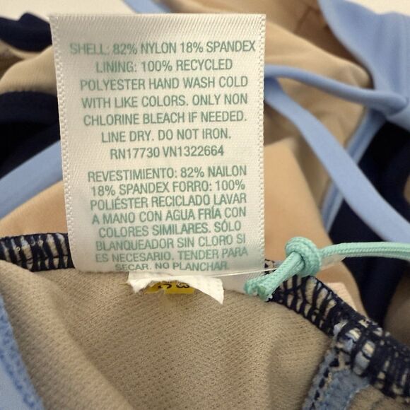 Kona Sol Women's Colorblock Blue Navy Cut Out One Piece Swimsuit NEW! - Picture 9 of 11